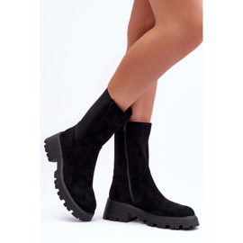Botas Mujer Ante Tacón Plano Negro Altandros 2 Botas Mujer Ante Tacón Plano Negro Altandros 2