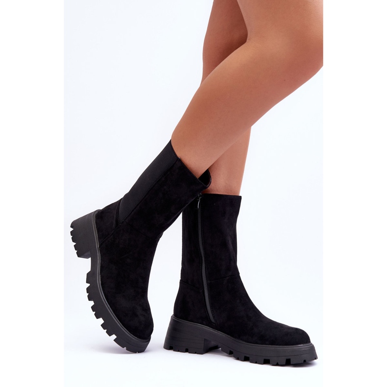 Botas Mujer Ante Tacón Plano Negro Altandros 2 Botas Mujer Ante Tacón Plano Negro Altandros 2