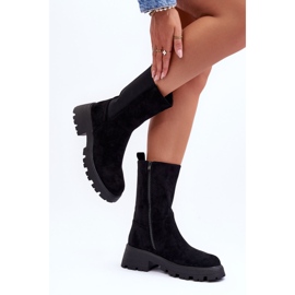 Botas Mujer Ante Tacón Plano Negro Altandros 3