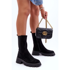 Botas Mujer Ante Tacón Plano Negro Altandros 5