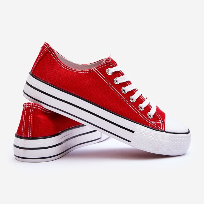 FB3 Zapatillas Clásicas De Plataforma Baja Rojo Jazlyn 1