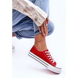 FB3 Zapatillas Clásicas De Plataforma Baja Rojo Jazlyn 6