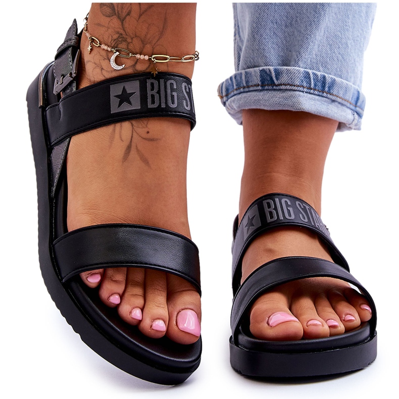 Sandalias Planas Mujer Big Star LL274938 Negro 5
