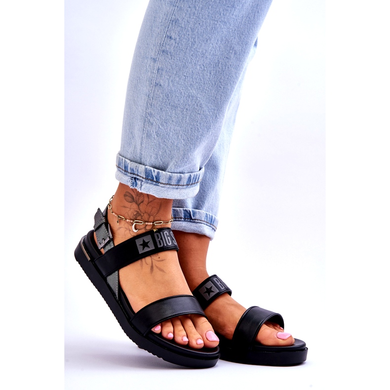 Sandalias Planas Mujer Big Star LL274938 Negro 4