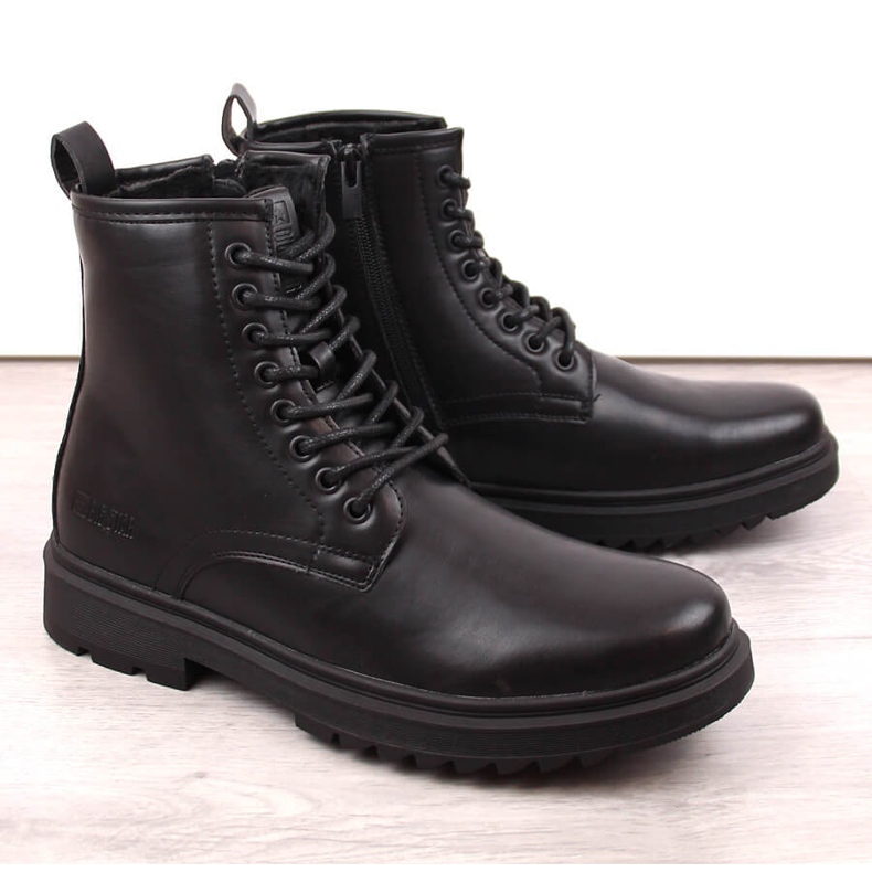 Botas de hombre negras Big Star MM174080 con cordones y cremalleras negro 1 Botas de hombre negras Big Star MM174080 con cordones y cremalleras negro 1
