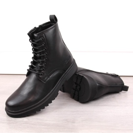 Botas de hombre negras Big Star MM174080 con cordones y cremalleras negro 3