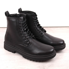 Botas de hombre negras Big Star MM174080 con cordones y cremalleras negro 2