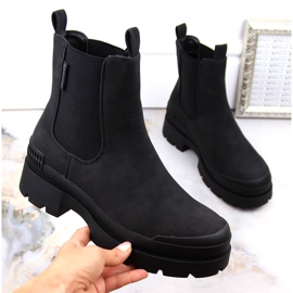 Botines Chelsea de mujer con plataforma negros Big Star MM274319 4