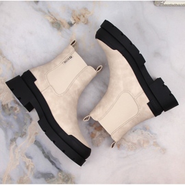Botines Chelsea de mujer con plataforma beige Big Star MM274322 6