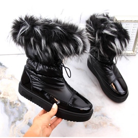 Botas de nieve mujer plataforma con pelo negro Big Star MM274379 4