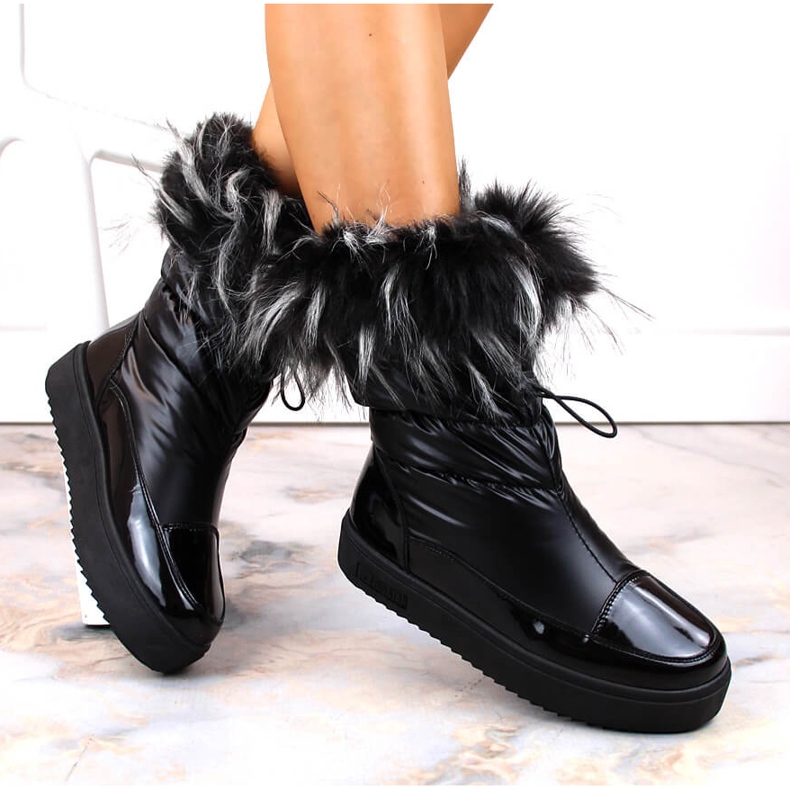 Botas de nieve mujer plataforma con pelo negro Big Star MM274379 1