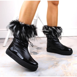 Botas de nieve mujer plataforma con pelo negro Big Star MM274379 2