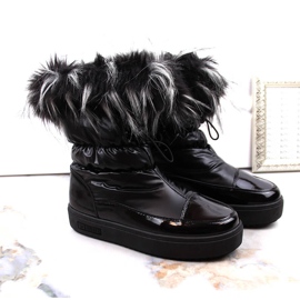 Botas de nieve mujer plataforma con pelo negro Big Star MM274379 5