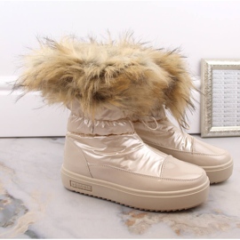 Botas de nieve de mujer con plataforma y pelo beige Big Star MM274380 4