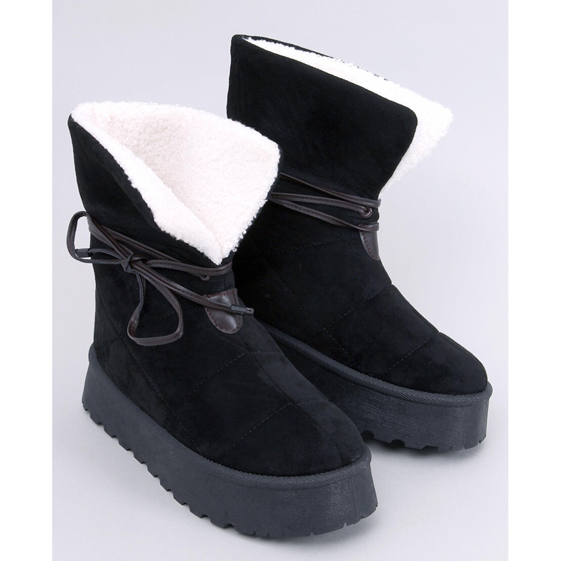 Precio Botas de nieve de piel de oveja negra negro 1