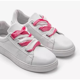 Zapatillas blancas con lazos Sabine blanco 3