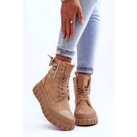 Botines Mujer Ante Plataforma Beige Rafter 4