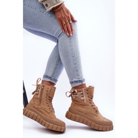 Botines Mujer Ante Plataforma Beige Rafter 7