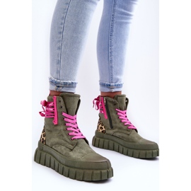 Botines Mujer Ante Plataforma Verde Rafter 6