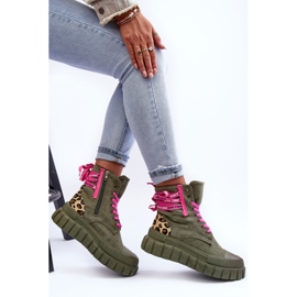 Botines Mujer Ante Plataforma Verde Rafter 9