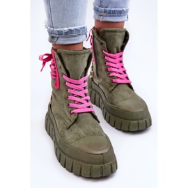 Botines Mujer Ante Plataforma Verde Rafter 8