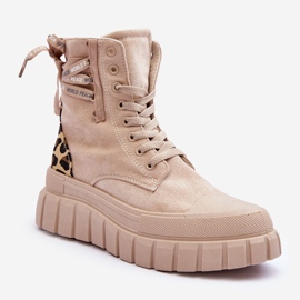 Botas de mujer con plataforma de ante Rafter beige claro 1