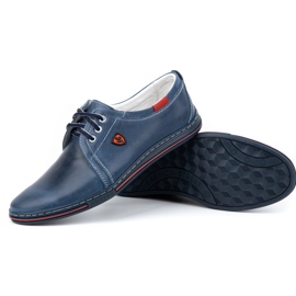 Polbut Zapatos de piel para hombre 343 azul marino 3
