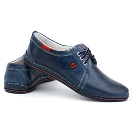 Polbut Zapatos de piel para hombre 343 azul marino 4