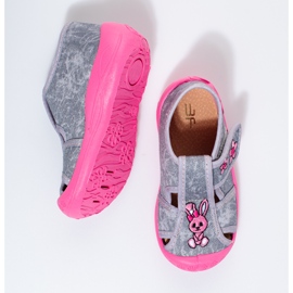Pantuflas gris-rosa para niña de Shelovet 3