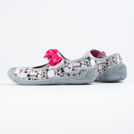 Pantuflas grises para niña con lazo Shelovet 2