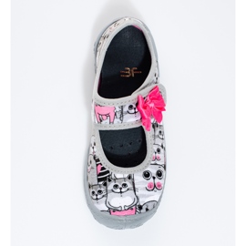 Pantuflas grises para niña con lazo Shelovet 3