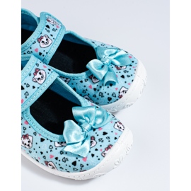 Pantuflas para niña azules con perritos Shelovet multicolor 2