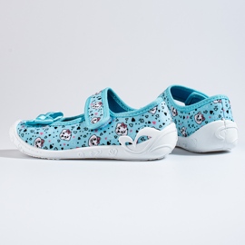 Pantuflas para niña azules con perritos Shelovet multicolor 3