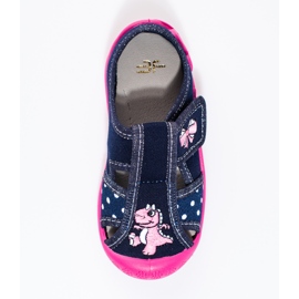 Pantuflas azul marino y rosa para niña de Shelovet 2