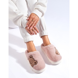 Pantuflas de mujer con osito rosa claro Shelovet 1