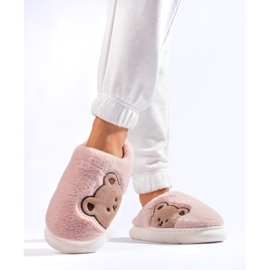 Pantuflas de mujer con osito rosa claro Shelovet rosado 2