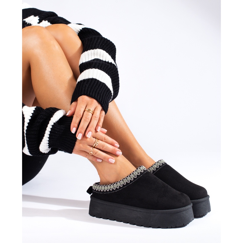 Pantuflas de ante negras de Shelovet negro 1