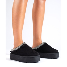 Pantuflas de ante negras de Shelovet negro 3