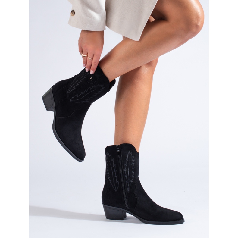 Botas cowboy shelovet ante negro 1