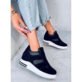 Rinno Zapatillas cuña negras negro 2