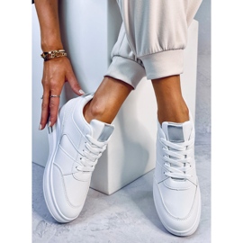 Rinno Zapatillas cuña blancas blanco 3