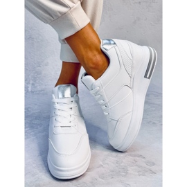 Rinno Zapatillas cuña blancas blanco 5