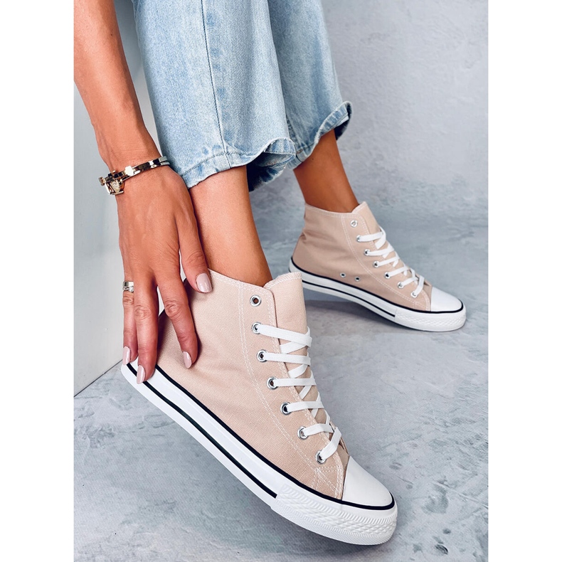 Deportivas lona Jude Kaki tobillo beige 2