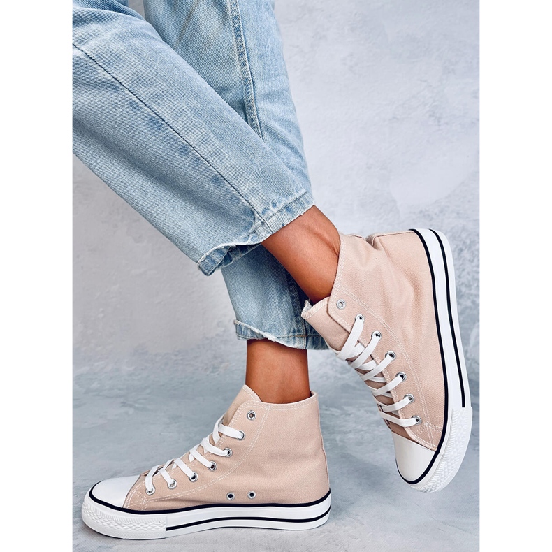 Deportivas lona Jude Kaki tobillo beige 1