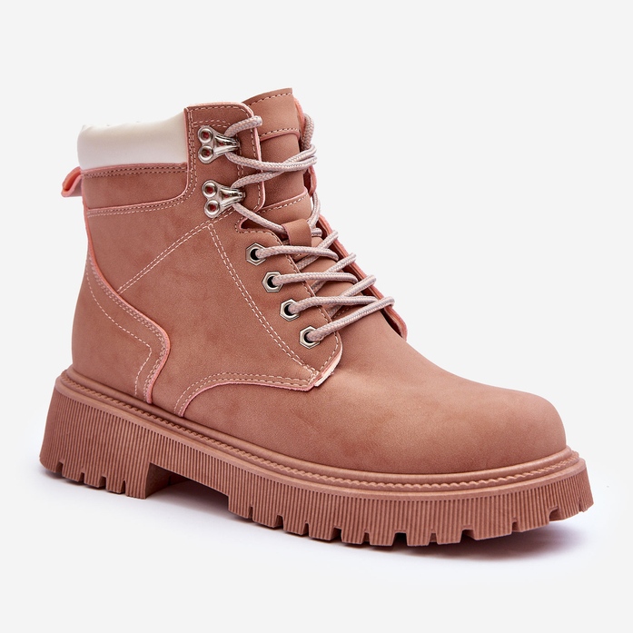 Cazadores cálidos de piel para mujer Bastones rosas rosado 1