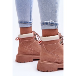 Cazadores cálidos de piel para mujer Bastones rosas rosado 6