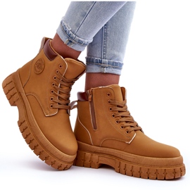 Botas Mujer Plataforma Piel Marrón Calys 9