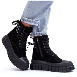 Botas de plataforma de ante para mujer Black Rafter negro 9