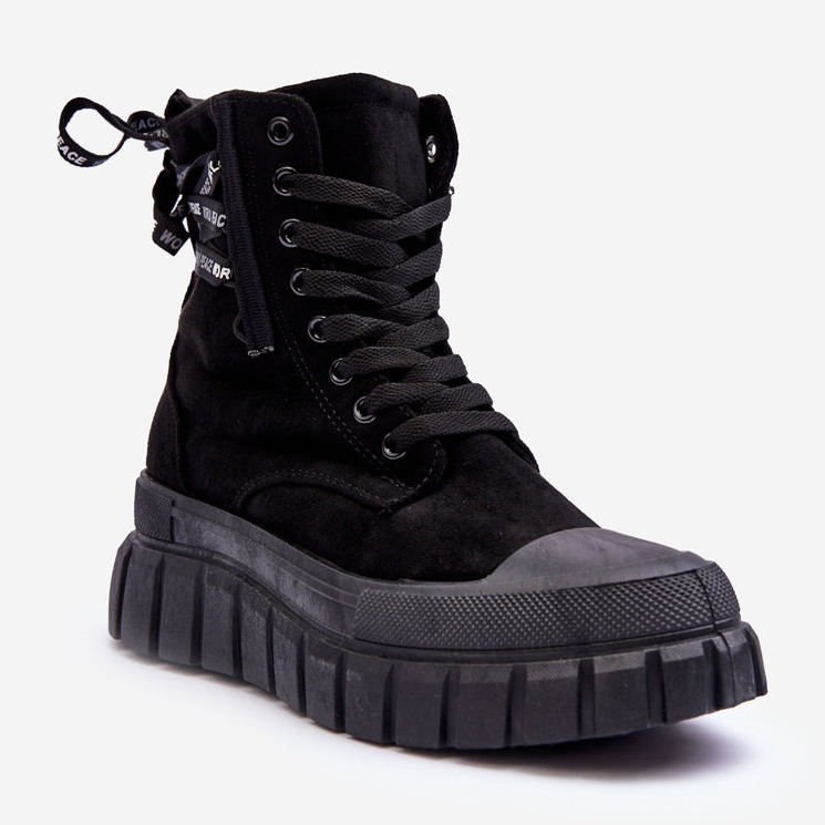 Botas de plataforma de ante para mujer Black Rafter negro 1