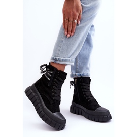 Botas de plataforma de ante para mujer Black Rafter negro 6